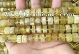 CRB2171 15.5 inches 11mm - 12mm faceted tyre yellow opal beads