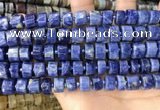 CRB2176 15.5 inches 11mm - 12mm faceted tyre sodalite beads