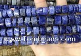 CRB2177 15.5 inches 12mm - 13mm faceted tyre sodalite beads