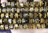 CRB2199 15.5 inches 12mm - 13mm faceted tyre yellow tiger eye beads