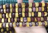 CRB2202 15.5 inches 10mm - 11mm faceted tyre mookaite beads