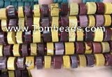 CRB2204 15.5 inches 13mm - 14mm faceted tyre mookaite beads