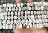 CRB2206 15.5 inches 8mm - 9mm faceted tyre white opal beads