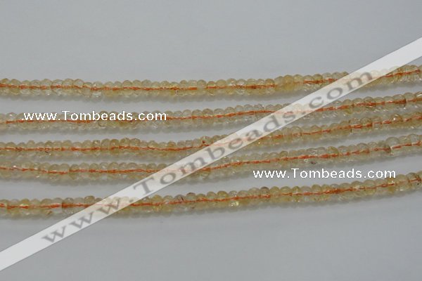 CRB221 15.5 inches 2.5*4mm faceted rondelle citrine gemstone beads