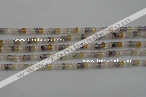 CRB222 15.5 inches 2.5*4mm faceted rondelle mixed quartz beads