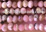 CRB2225 15.5 inches 2*3mm faceted rondelle rhodochrosite beads