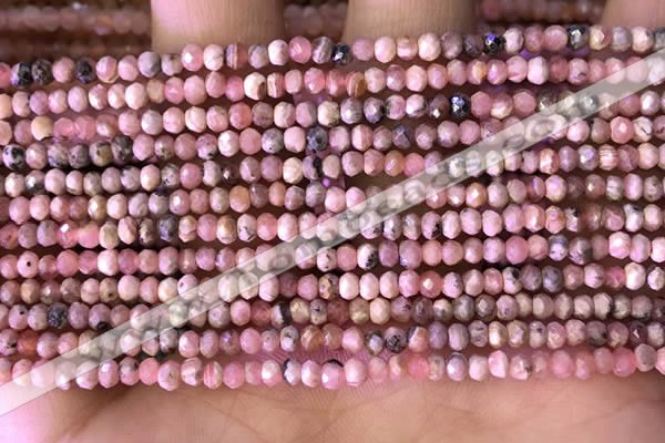 CRB2225 15.5 inches 2*3mm faceted rondelle rhodochrosite beads