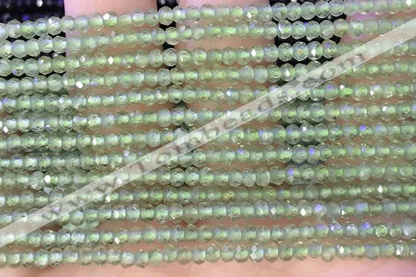 CRB2227 15.5 inches 2*3mm faceted rondelle prehnite beads
