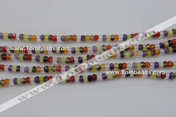 CRB223 15.5 inches 2.5*4mm faceted rondelle mixed quartz beads