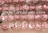 CRB2235 15.5 inches 2*3mm faceted rondelle strawberry quartz beads