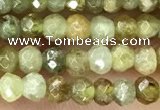 CRB2238 15.5 inches 2*3mm faceted rondelle green garnet beads