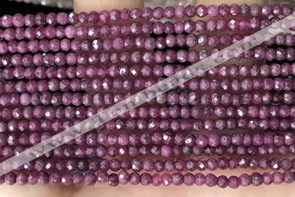 CRB2244 15.5 inches 2*3mm faceted rondelle ruby gemstone beads