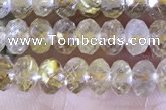 CRB2264 15.5 inches 3*5mm faceted rondelle golden rutilated quartz beads