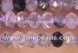 CRB2265 15.5 inches 3*4mm faceted rondelle black rutilated quartz beads