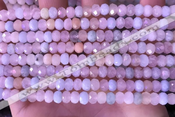 CRB2277 15.5 inches 4*6mm faceted rondelle morganite beads