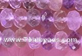 CRB2281 15.5 inches 4*6mm faceted rondelle mixed quartz beads