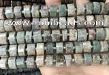 CRB2303 15.5 inches 11mm - 12mm faceted tyre ghost gemstone beads