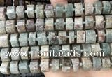 CRB2304 15.5 inches 13mm - 14mm faceted tyre ghost gemstone beads