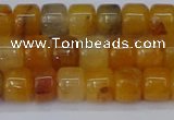 CRB2502 15.5 inches 6*8mm rondelle yellow jade beads wholesale