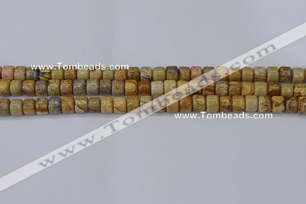 CRB2504 15.5 inches 6*8mm rondelle picture jasper beads