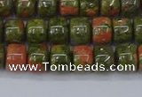 CRB2507 15.5 inches 6*8mm rondelle unakite gemstone beads