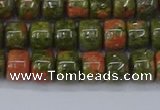 CRB2507 15.5 inches 6*8mm rondelle unakite gemstone beads