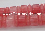 CRB252 15.5 inches 5*14mm - 10*14mm rondelle cherry quartz beads