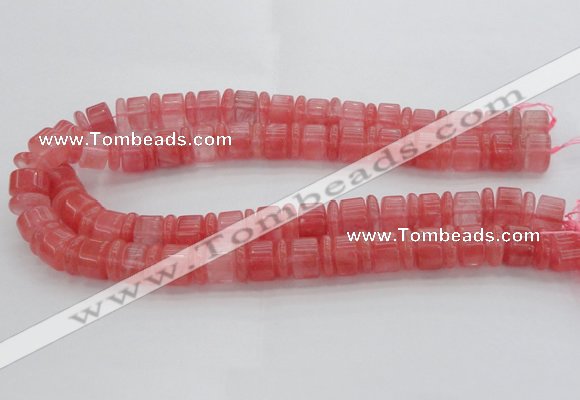 CRB252 15.5 inches 5*14mm - 10*14mm rondelle cherry quartz beads