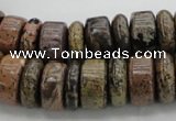 CRB255 15.5 inches 5*16mm - 8*16mm rondelle yellow artistic jasper beads