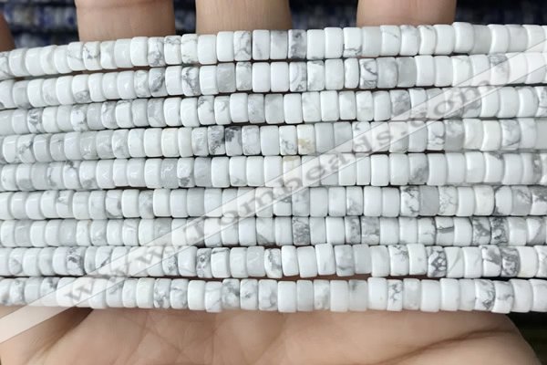 CRB2556 15.5 inches 2*4mm heishi white howlite beads wholesale