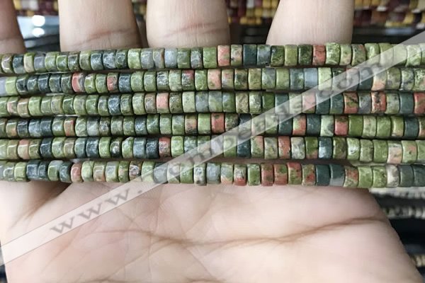 CRB2565 15.5 inches 2*4mm heishi unakite beads wholesale