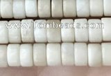 CRB2566 15.5 inches 2*4mm heishi white fossil jasper beads wholesale