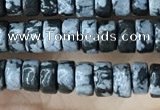 CRB2575 15.5 inches 2*4mm heishi snowflake obsidian beads wholesale