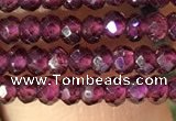 CRB2600 15.5 inches 2*3mm faceted rondelle red garnet beads