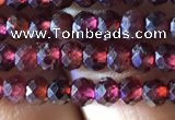 CRB2601 15.5 inches 2*3mm faceted rondelle red garnet beads