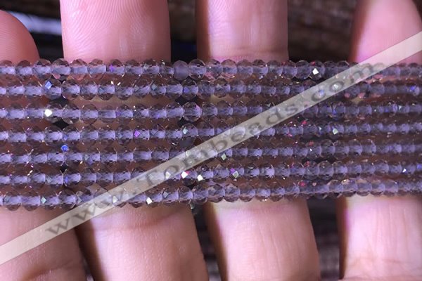 CRB2603 15.5 inches 2*3mm faceted rondelle smoky quartz beads