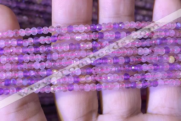 CRB2606 15.5 inches 2*3mm faceted rondelle mixed quartz beads