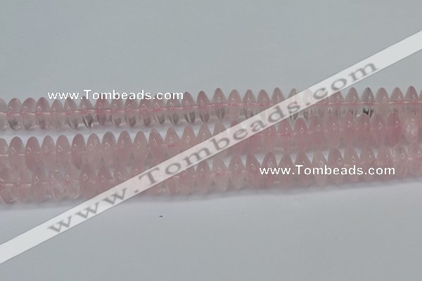 CRB261 15.5 inches 5*12mm rondelle rose quartz beads wholesale