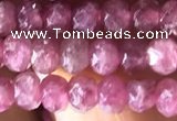 CRB2611 15.5 inches 3*4mm faceted rondelle ruby gemstone beads
