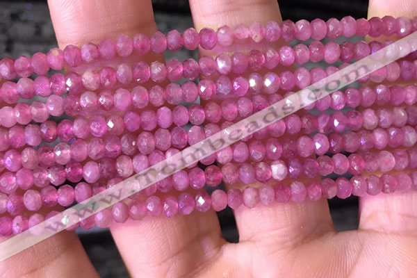 CRB2612 15.5 inches 2*3mm faceted rondelle ruby gemstone beads