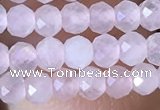 CRB2622 15.5 inches 2*3mm faceted rondelle rose quartz beads