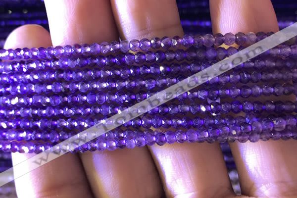 CRB2630 15.5 inches 2*3mm faceted rondelle amethyst beads