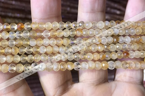 CRB2632 15.5 inches 3*4mm faceted rondelle citrine gemstone beads