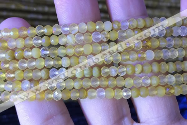 CRB2635 15.5 inches 3*4mm faceted rondelle yellow opal beads