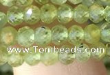 CRB2636 15.5 inches 3*4mm faceted rondelle peridot gemstone beads