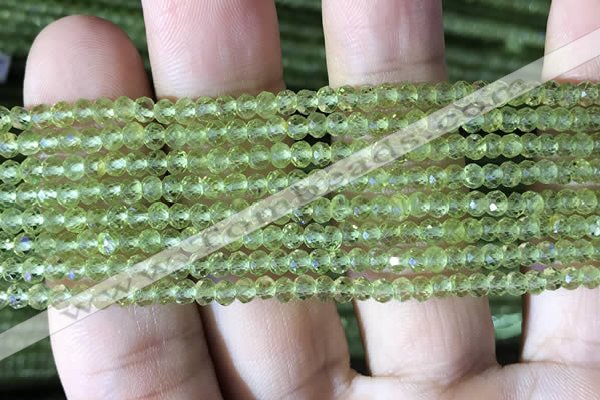 CRB2637 15.5 inches 2*3mm faceted rondelle peridot gemstone beads