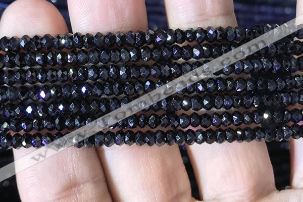 CRB2650 15.5 inches 2*3mm faceted rondelle black spinel beads