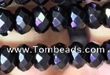 CRB2652 15.5 inches 3.5*5mm faceted rondelle black spinel beads