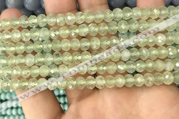 CRB2671 15.5 inches 4*6mm faceted rondelle prehnite beads