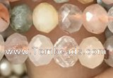 CRB2672 15.5 inches 4*6mm faceted rondelle mixed rutilated quartz beads